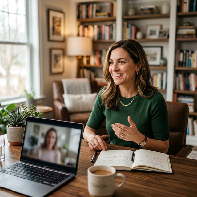 Coach diseñando su proyecto profesional en remoto